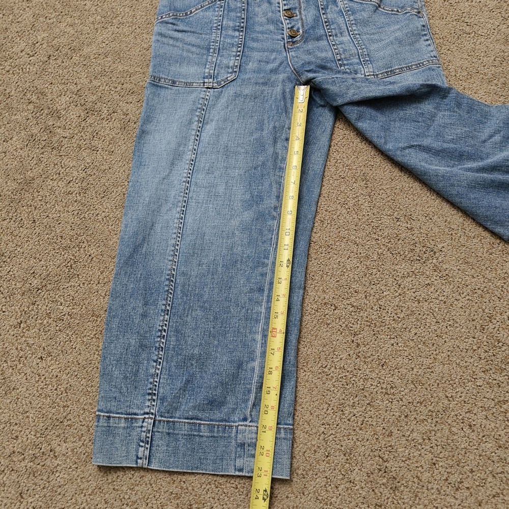 Karl Lagerfeld Paris Womens 12P Blue Wide Leg Crop Button Fly Jeans LQ5T2249 - Picture 13 of 15
